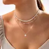 Accesorios nuevos europeos y americanos transfronterizos de Amazon, gargantilla simple multicapa de diseño nicho, collar moderno y elegante para mujer