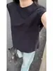 Chaleco Negro Pesado para Hombres y Mujeres Verano Delgado Seda de Hielo Secado Rápido Sin Mangas Camiseta Deportiva Americana de Fitness Camiseta Interior