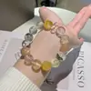 Pulseira de Cristal Natural com Pedras Preciosas Múltiplas, Joia de Contas, Pulseira de Cristal Natural com Toque Levemente Luxuoso e de Alta Qualidade para Mulheres