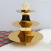 Suporte de mesa para sobremesas, suporte de bolo descartável, bandeja de sobremesas, decoração de festa de aniversário, suporte de exposição de doces