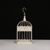 Rack de armazenamento criativo de gaiola de pássaro de ferro para atacado, metal retrô, adereços de decoração de gaiola de pássaro europeia, artesanato de gaiola de pássaro para casamento