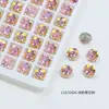 Brincos de Zircônia Imitação Corte Rosa de Milênio de Oito Lados 6mm Diamante de Vidro Brilhante Acessórios de Unhas Portáteis