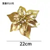 Flores Populares de Natal Transfronteiriças, Decorações com Pó Dourado para Árvore de Natal, Acessórios, Enfeites de Natal, Galhos, Decorações Simuladas de Natal