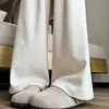 Pantalones Casuales de Pierna Ancha con Forro Polar de Corte Holgado para Mujer, Nuevos Pantalones Casuales de Invierno/Otoño de Cintura Alta Adelgazantes de Longitud Completa