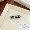 Pinza para el Cabello Geométrico de Lunares Blancos y Negros de Alta Gama Estilo Coreano Femenina Dulce Sencilla Pinza Lateral para Flequillo Pinza de Pato Accesorios para el Cabello Mujer