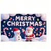 Tela de Fondo Personalizada Transfronteriza de Navidad Decoraciones Navideñas Bandera de Mesa Simple Tela Colgante de Año Nuevo Tapiz Tela de Poliéster para Exteriores