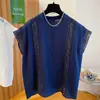 Blusa de Lino Nueva de Verano para Mujer, Blanca Fina Holgada con Encaje y Parches Calados, Top de Mangas Cortas Volantes