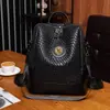 Mochila de cuero suave para mujer, estilo coreano, tendencia de moda, bolso de mujer, mochila de viaje de gran capacidad, 2023