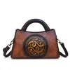 Bolso con Tallado Vintage Estilo Chino, Bolso de Hombro Texturizado, Bolso Casual Estilo Chino para Mujeres de Mediana Edad y Mayores, Transfronterizo