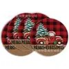 Jogos Americanos Populares de Natal da Amazon Estampa de Quebra-Nozes Material de Linho Decoração de Mesa de Inverno Jogo Americano Redondo