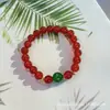 Pulseira de Contas de Ágata Vermelha Natural Estilo Antigo para Mulheres no Ano do Zodíaco, Pulseira de Contas Multi-Voltas DIY Estilo Igual ao de Zhao Lusi Venda por Atacado