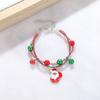 Pulsera de cascabel de alce navideño transfronteriza europea y americana, cadena ajustable de dibujos animados con goteo de aceite, Santa Claus, caramelo, pulsera de cadena para mujer