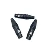 Conector Hembra XLR Negro de 3 Pines, Enchufe para Mezcladora, Conector XLR de Micrófono de 3 Conductores, Conector XLR Chapado en Oro