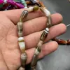 Acessórios DIY contas de ágata de seda gota d'água ágata verde com furo passante contas gota d'água lote misto