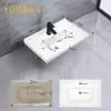 MEIKA 60CM Lavatório de Cerâmica Branca Durável para Gabinete de Banheiro de Embutir N6040