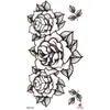 Adesivos de tatuagem de flor esboço preto e branco adesivos de tatuagem de flor adesivos de tatuagem à prova d'água impressão colorida adesivos de tatuagem pequenos para braço inteiro