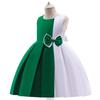 AliExpress Vestido Nuevo para Niña Vestido de Princesa Niños Grandes Bloque de Color Lazo Vestido Pontón Disfraz de Vacaciones para Niñas