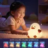 Luz de Noche de Silicona con Forma de Pato para Dormir, Lámpara de Atmósfera Colorida para Mesita de Noche, Lámpara de Protección Ocular para Alimentación de Bebés