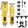 Cortador de Cabelo Elétrico de Alta Potência para Uso Transfronteiriço com Cabeça de Óleo, Salão de Beleza Profissional, Lâmina de Esculpir, Display Digital LCD, Cortador de Cabelo Elétrico Masculino
