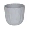 Maceta de Madera Imitación Minimalista Nórdica con Florero, Maceta Gruesa Gris-Blanco Gris Oscuro de Gran Diámetro de Pie para Sala de Estar