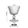 Bol de Cristal Repujado Retro de Girasol Estilo Ins para el Hogar, Bol para Helado, Yogur, Avena, Postre de Desayuno