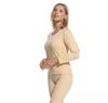 Roupa Íntima Térmica Sem Costura Selecionada Cuidadosamente para o Inverno Terno Masculino Camiseta Básica Fina Escovada com Decote V Roupas de Outono e Calças Compridas Femininas