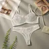 Conjunto de lencería sexy de comercio exterior europeo y americano transfronterizo, conjunto de dos piezas con ribete de encaje, conjunto de lencería de tres piezas multicolor