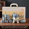 Paisaje de pintura a tinta juego de té automático, tetera y taza de té de cerámica kung fu para preparar té, un gadget conveniente para hacer té, regalo