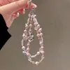 Cadena Popular para Teléfono de Gato con Diamantes Completos para Mujeres, Colgante Llavero con Cuentas de Cristal, Doble Cadena, Accesorio de Nicho de Gama Alta al por Mayor