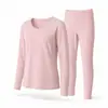 Conjunto de roupa íntima térmica espessa de fleece, alta elasticidade, confortável e versátil, para outono/inverno, de origem japonesa e coreana, para mulheres em tamanhos grandes