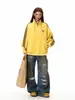 Sudadera con capucha retro americana de cuello alto y media cremallera para hombre y mujer, peso pesado 300G, estilo deportivo, ropa de pareja, top holgado con tres rayas