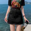 Falda corta de mezclilla de cintura alta para mujer 2021 verano Nueva talla grande falda adelgazante versátil estudiante lápiz falda línea A moda ins
