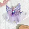 Pasador de Princesa Elsa de Frozen Lindo Adorno para el Cabello de Niña con Alas de Lentejuelas Malla Vestido de Princesa Accesorios para el Cabello
