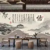 Nuevo Papel Tapiz Estilo Chino 8D para Sala de Té, Papel Tapiz de Fondo para Pared de Salón de Té, Mural de Arte del Té, Papel Tapiz No Tejido Retro Zen para Sala de Estar