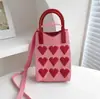Monedero para Fiesta Estudiantil, Bolso para Teléfono Móvil de Compras, Bolso de Hombro Pequeño Tejido, Bolso de Mano Lindo Versátil, Bolso Cruzado Mini para Mujer