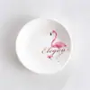 Louça Flamingo cerâmica prato simples tigela redonda prato doméstico nórdico prato retangular tigela criativa para café da manhã