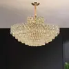 Candelabro de cristal galvanizado de hierro forjado de lujo de alta gama para sala de estar, vestíbulo de villa, comedor, estudio, pasillo, luz principal