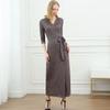 Falda Cruzada con Cuello en V, Ajuste Slim, Vestido Moderno con Lunares y Cordones, Una Pieza Envío Directo Pgdvf2025 Nuevo Estilo de Verano