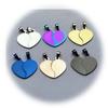 Colgante de pareja de acero inoxidable, colgante de pareja de moda de acero de titanio, colgante de corazón para hombre y mujer, llavero con grabado DIY.