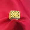 Anillo de Oro Arena Vietnamita para Hombre para Atraer Riqueza y Fortuna, Anillo Ajustable de Latón Dorado con Dragón y Dominante