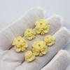 Polvo de concha prensado doble capa flor de loto mesa DIY accesorios hechos a mano agujero pasante fondo plano flor cuentas antiguas material para pasador de pelo