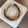 Pulsera de Cuentas Doble Capa con Conchas de Piedra Natural Diseño Nicho Pulsera Elegante Nuevo Estilo Chino Pulsera Versátil para Mujer