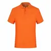 Camisa Polo de Algodão com Gola Reversível, Camisa Publicitária Estampada, Roupa de Trabalho Corporativa de Verão com Mangas Curtas e Design Dividido Bordado
