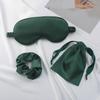 Máscara de olho de seda de imitação Conjunto de três peças Faixa de cabelo Faixa de cabelo Bolso Casamento Presente de acompanhamento Ao ar livre Armazenamento portátil Sombreamento Sono