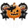 Set de Globos de Película de Aluminio de Halloween de Venta Caliente Transfronterizo Decoración de Globos para Fiesta Temática de Fantasma, Calabaza, Araña, Murciélago