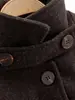 Exportación Transfronteriza 2025 Nueva Moda Otoñal Versátil Color Sólido Lana Delgado Solapa Con Cordones Lana Largo Abrigo para Mujer