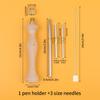 Agulha de Punch Bordado com Cabo de Madeira Ajustável Ferramenta de Tecelagem Bordado Russo Agulha de Punch Espessada Agulha de Bordado
