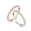 Anéis de Casal Modelo Novo Aliexpress Mais Vendidos para Mulheres Anel com Banda de Diamantes de Uma Fileira Banhado a Ouro Rosa Anéis de Casal