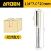 Yadeng Vástago de 1/4 Cuchillo Recto de Doble Filo Fresadora de Recorte, Máquina de Corte, Máquina de Grabado, Fresadora para Ranurar y Ensamblar, Cabezal de Fresado Eléctrico para Carpintería