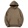 Sudadera con Capucha de Felpa Zorro Plateado de 400g, Peso Pesado, Algodón Puro para Hombre, Corte Holgado, Forro de Felpa, Color Sólido, Marca de Moda, Chaqueta Deportiva y Casual para Otoño e Invierno